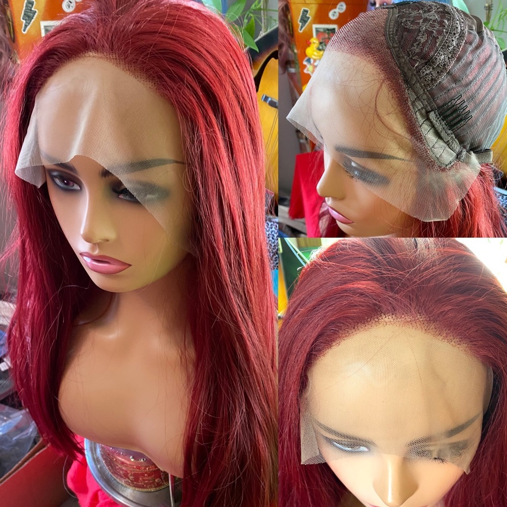 CLEARANCE Free part really red lace front wig